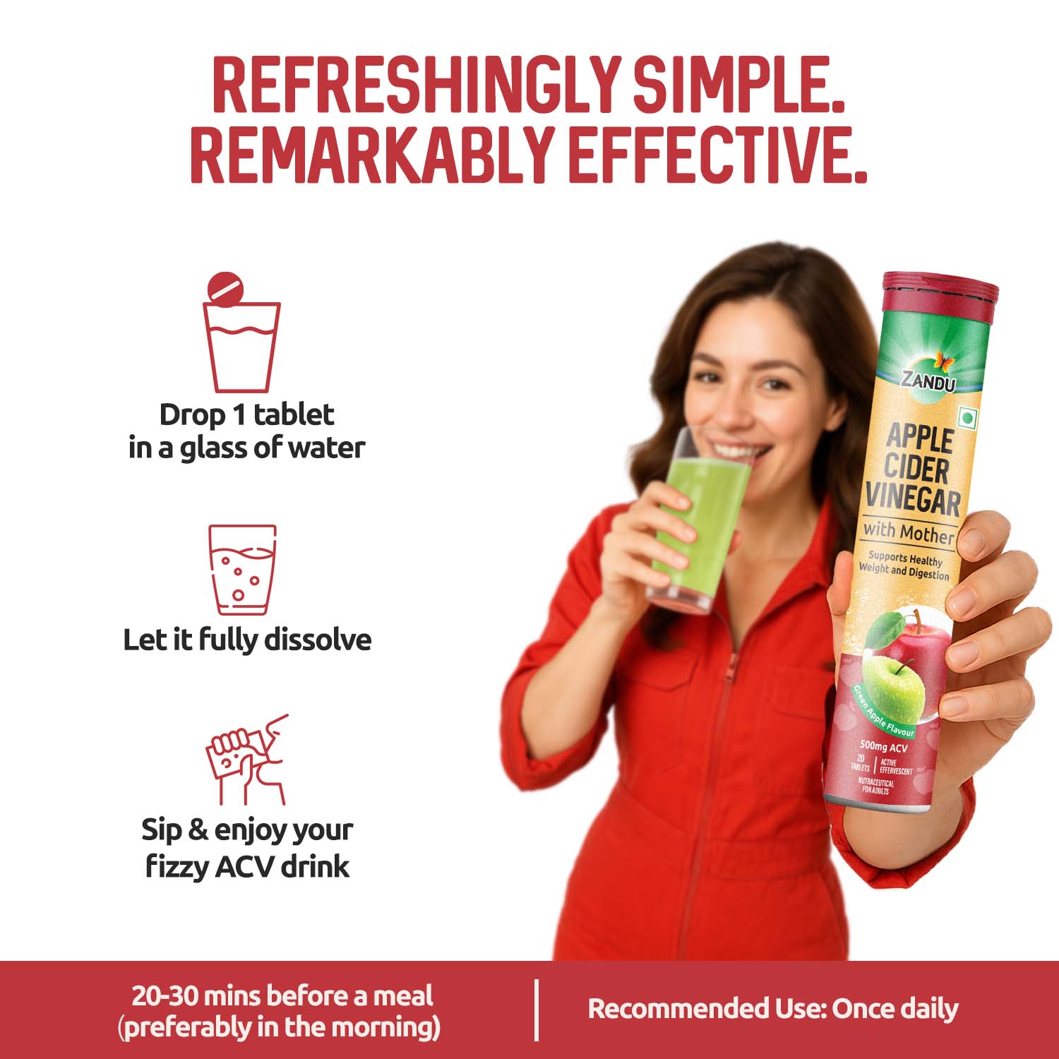 Tasty ACV Fizz Tabs for Gut & Metabolism Boost