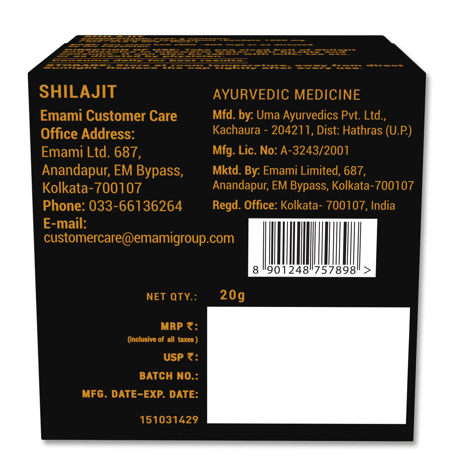 100% Pure Himalayan Shilajit Energy Capsules