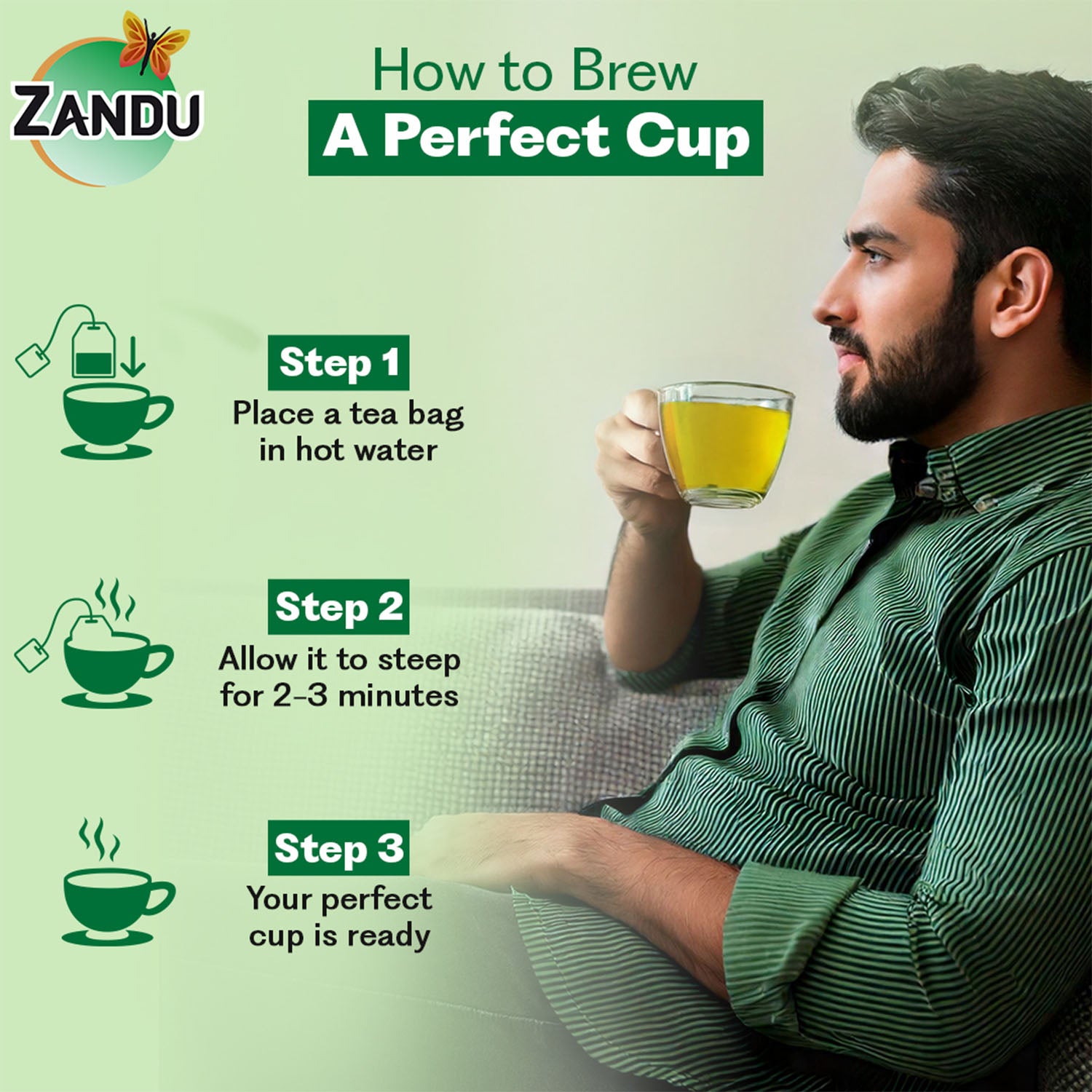 Zandu Lemon Honey Green Tea