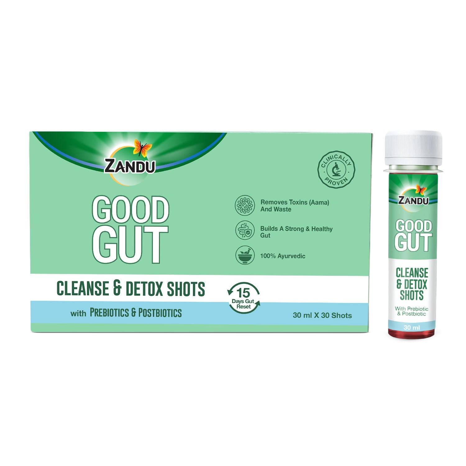 Gut Cleanse & Detox Shots - Pre & Postbiotics