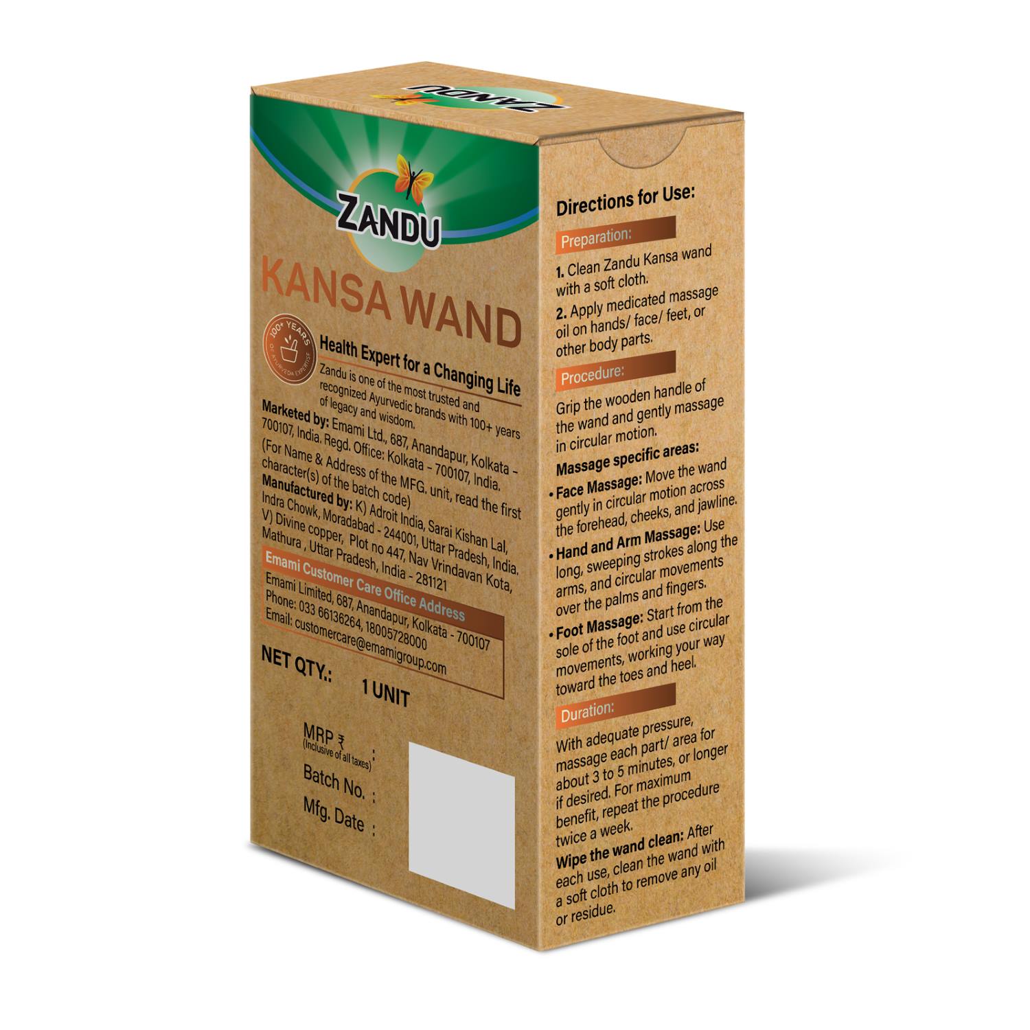 Bronze Kansa Wand - Face Yoga, Foot Massage, Lymphatic Drainage