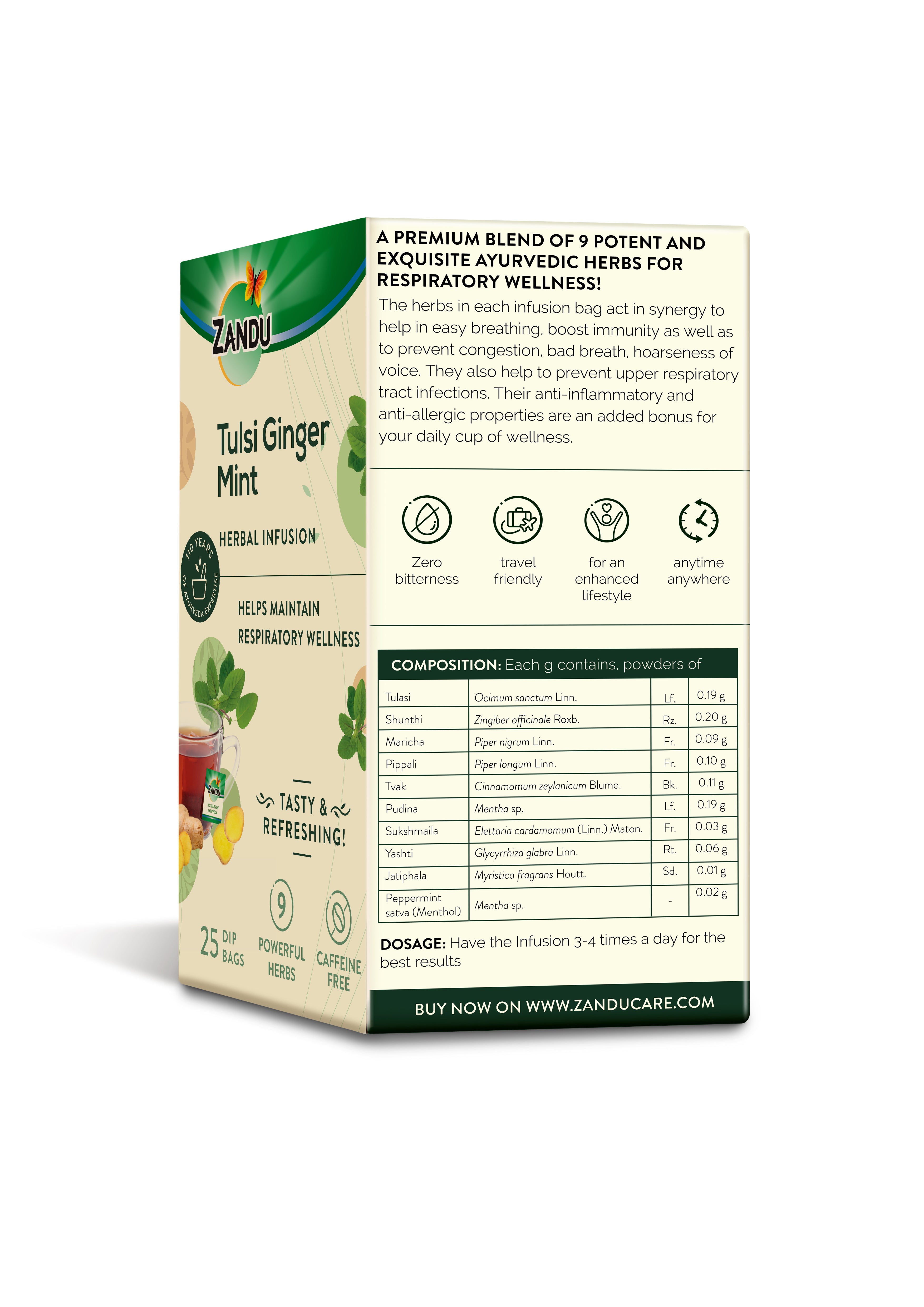 Tulsi Ginger Mint Herba Tea Bag