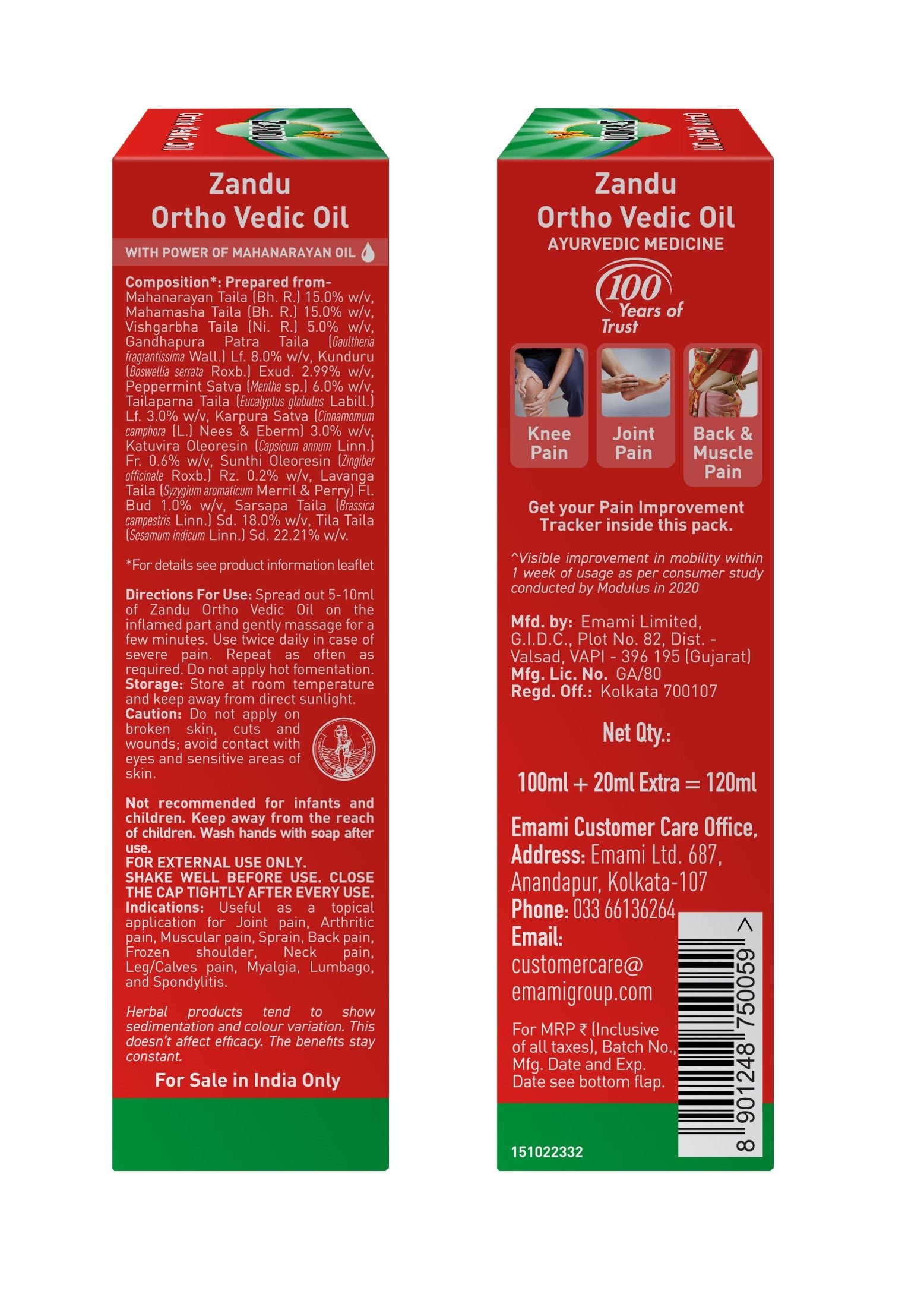 Zandu Ortho Vedic Ayurvedic Pain Relief Oil