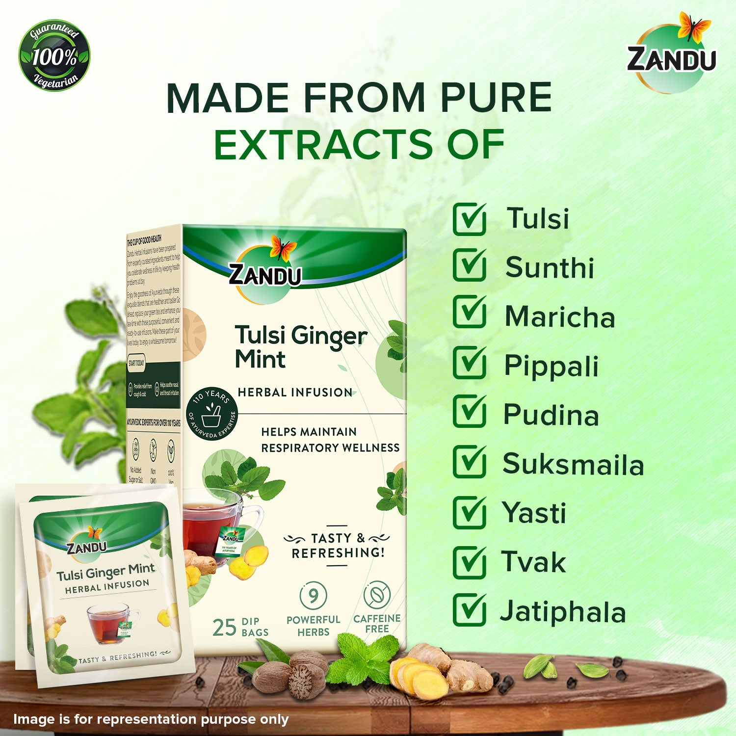 Tulsi Ginger Mint Herba Tea ingredients