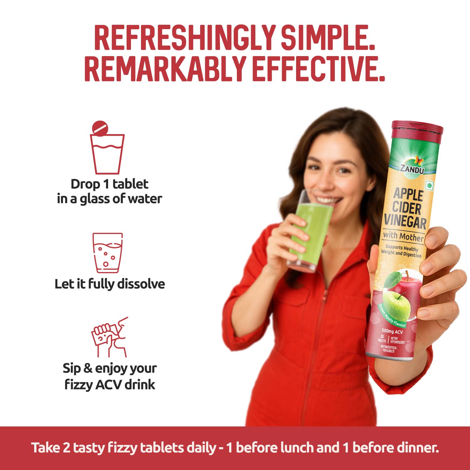 Tasty ACV Fizz Tabs for Gut & Metabolism Boost