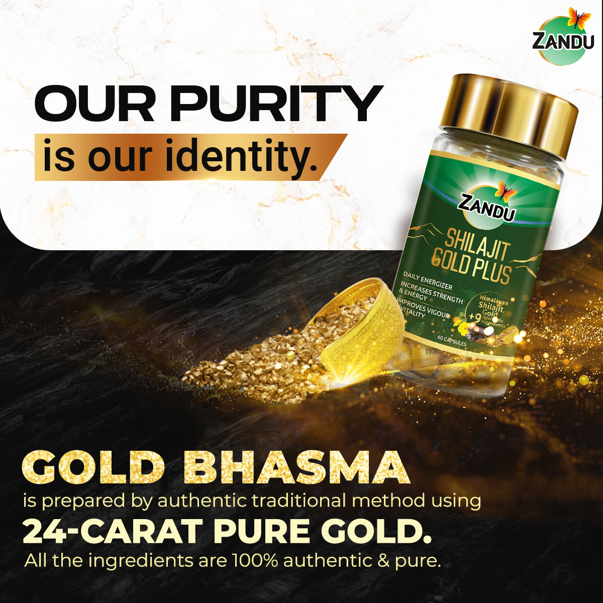 Zandu Sheelajet Gold Plus (60 Caps) + Ashwa Gandha Gold Plus (60 Caps) Combo