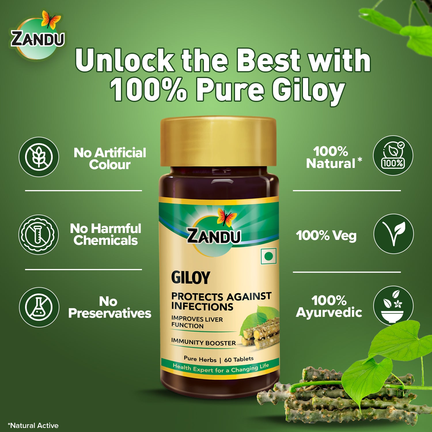 Zandu Pure Giloy Tablet 