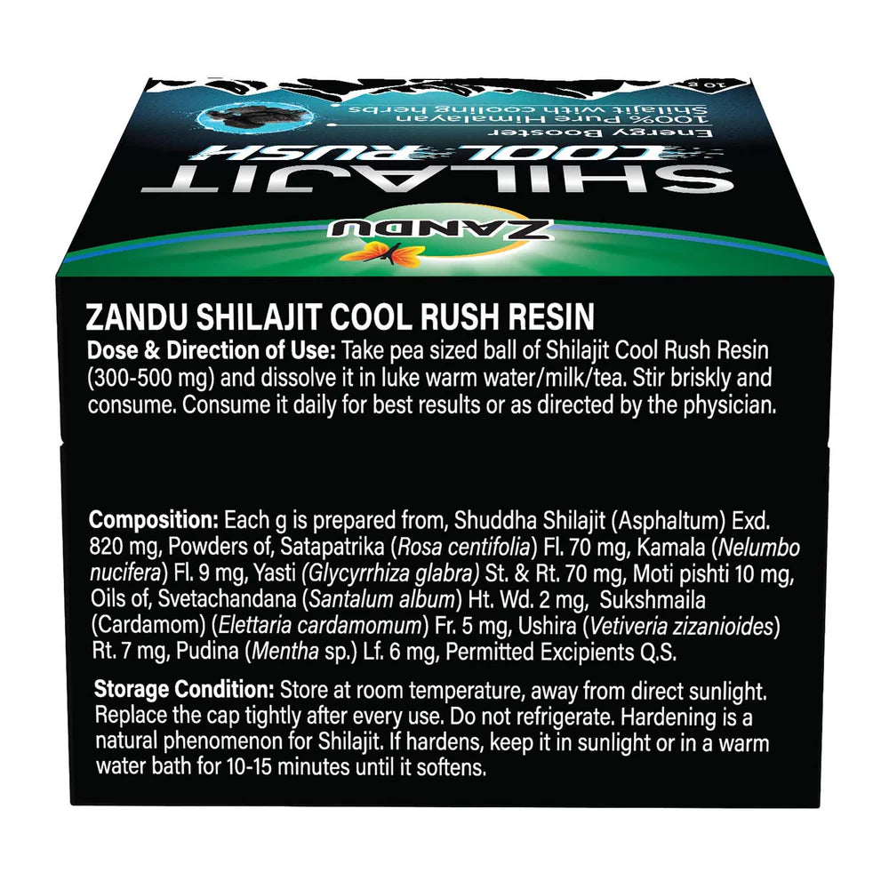 Zandu Shilajit Cool Rush for Hot Weather Workouts