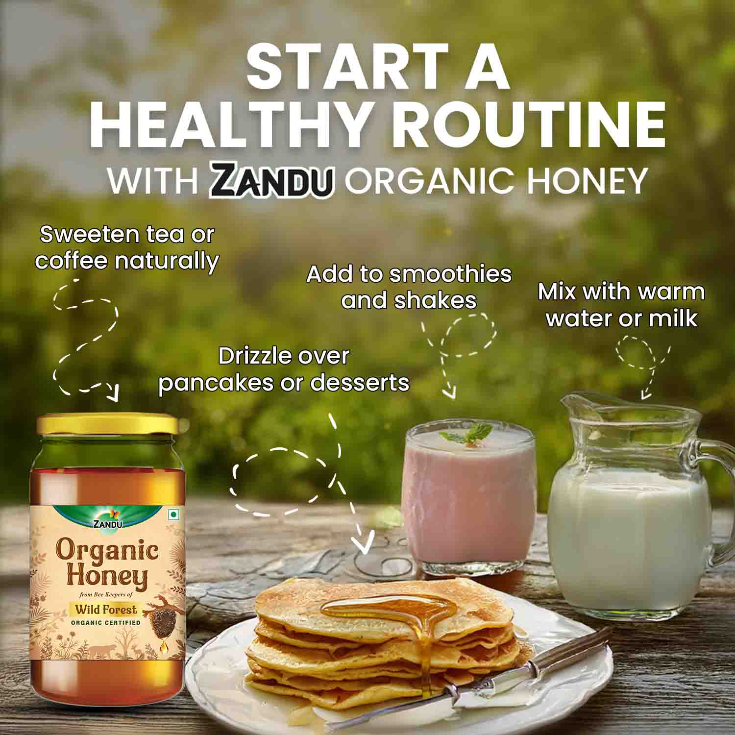 Zandu Organic Honey (Sourced from Wild Forests)