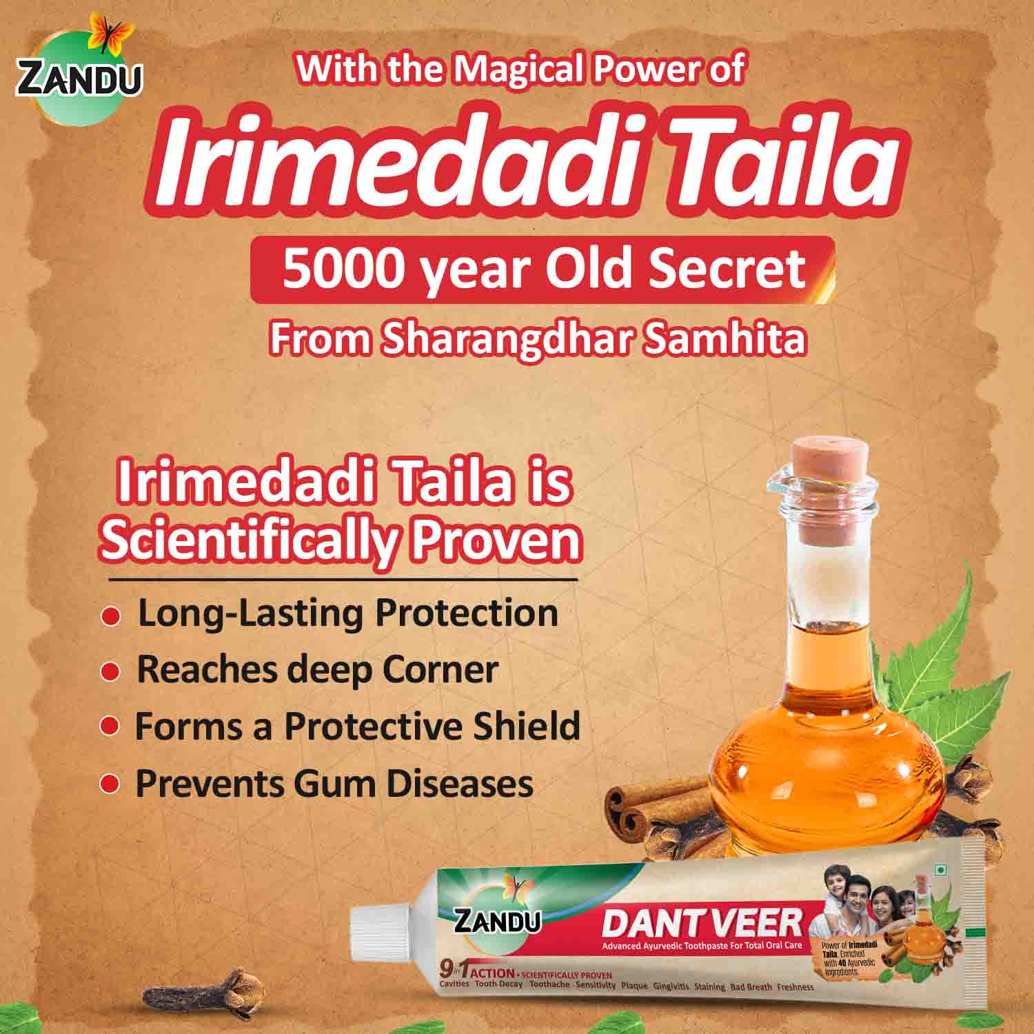 Zandu Dantveer Ayurvedic Oral Care Kit