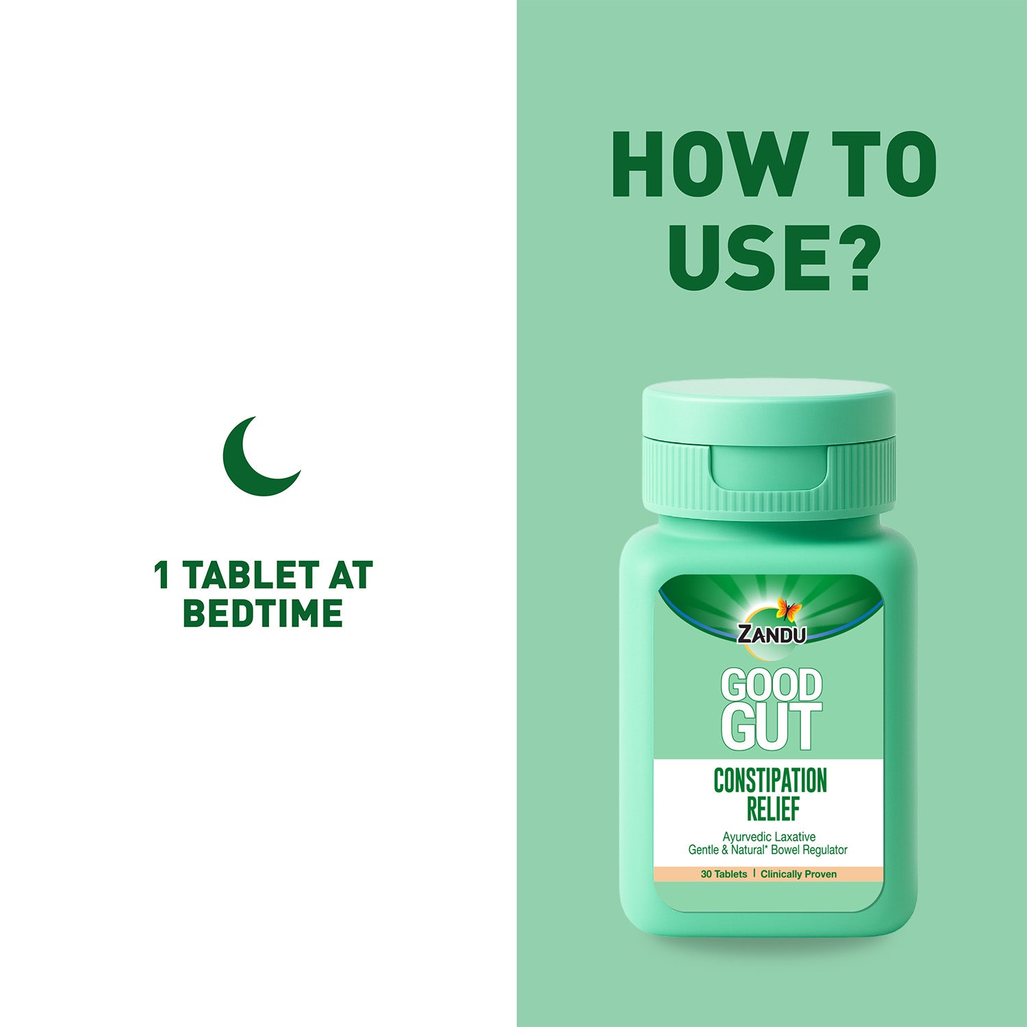 Overnight Constipation Relief, Works in 1 Dose