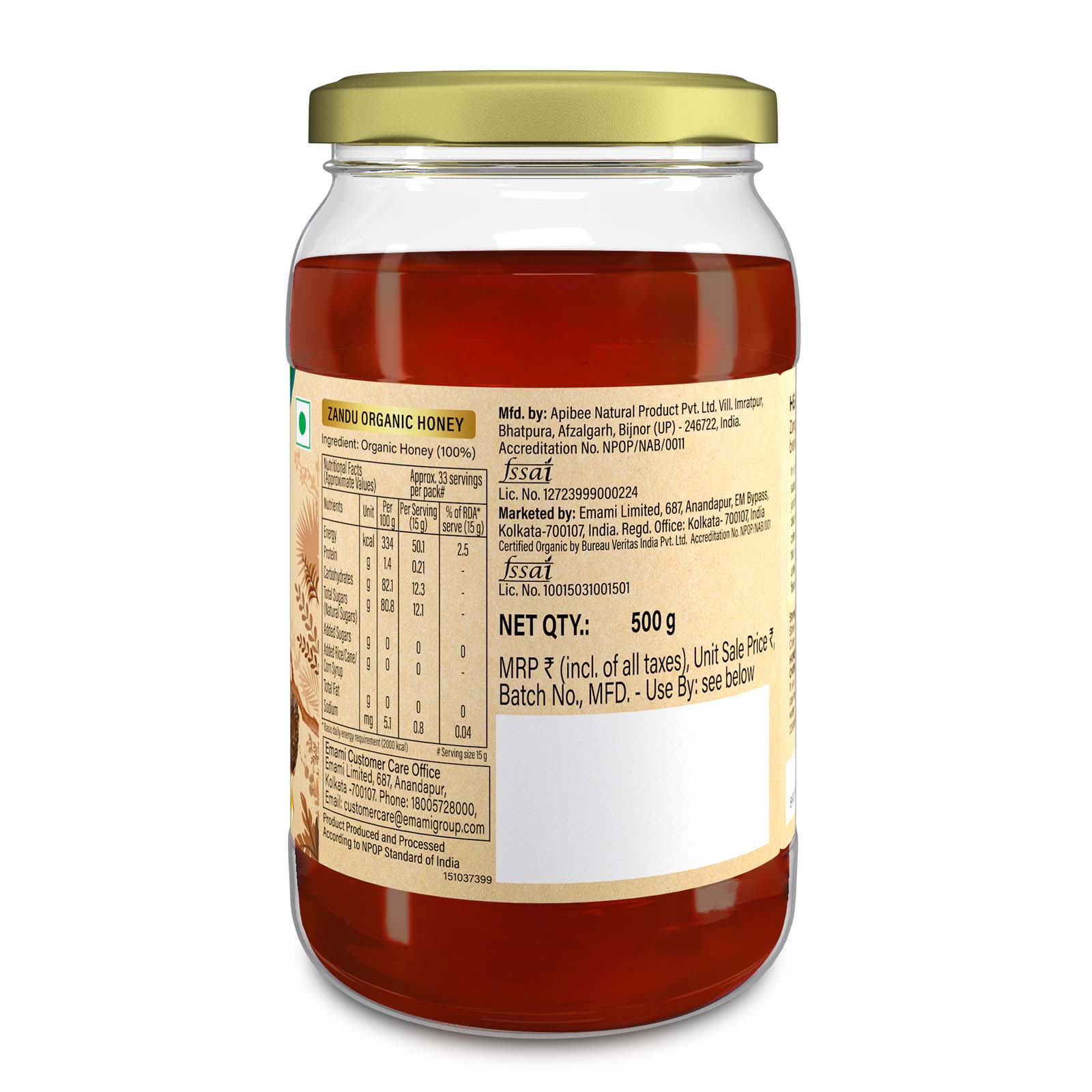 Zandu Organic Honey (Sourced from Wild Forests)