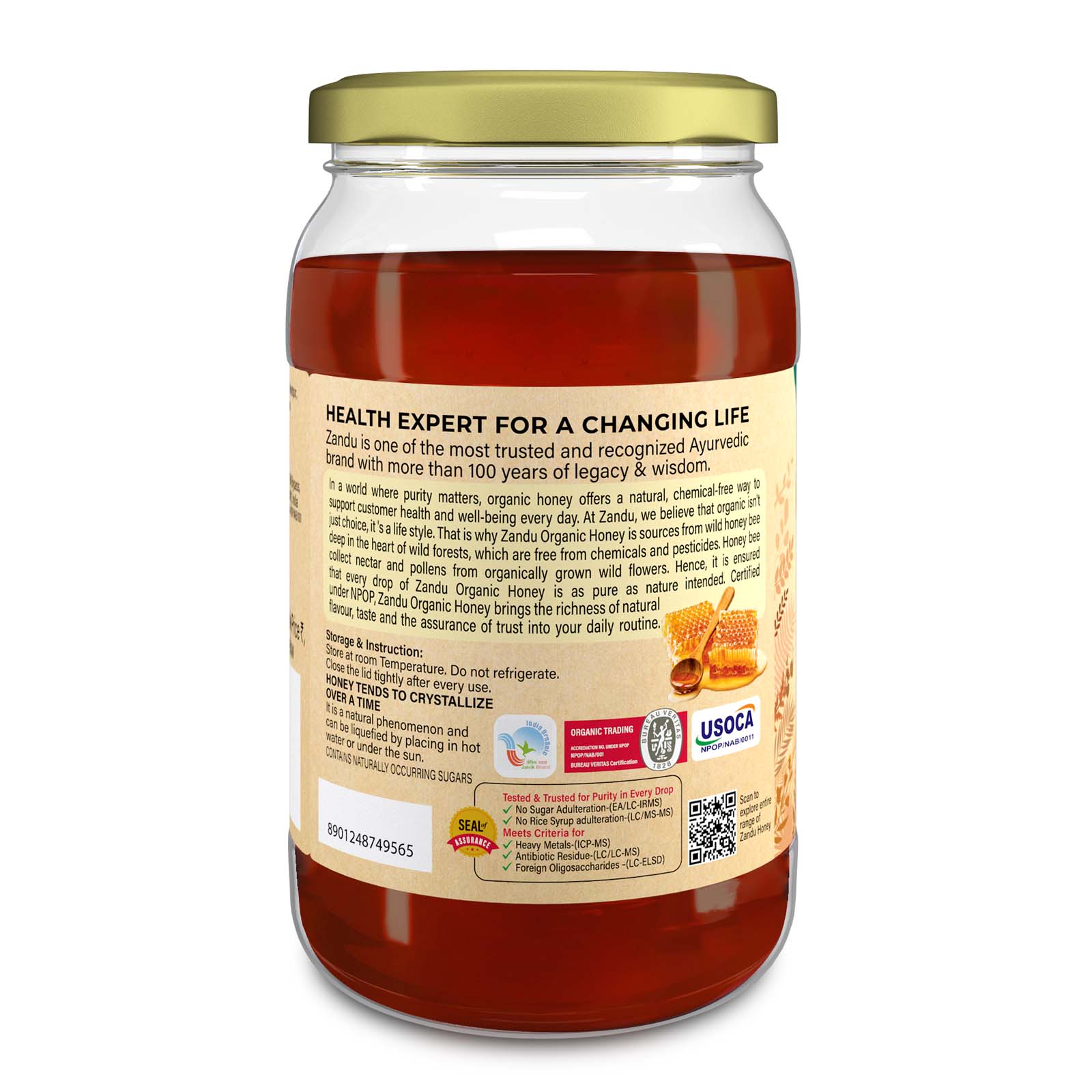 Zandu Organic Honey (Sourced from Wild Forests)