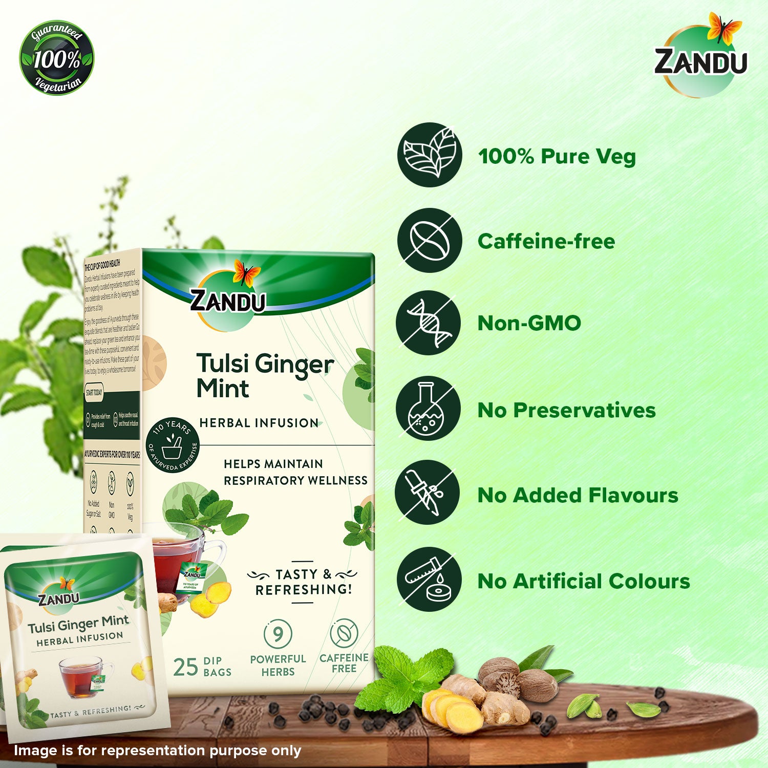 Tulsi Ginger Mint Herba Tea Bags
